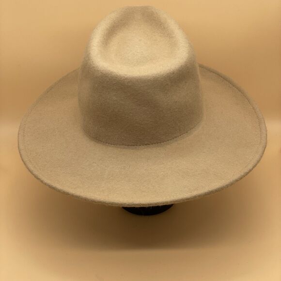 100% Wool Felt Wide Brim Hat Beige Camel Women’s One Size Boho Universal Thread - Picture 12 of 13